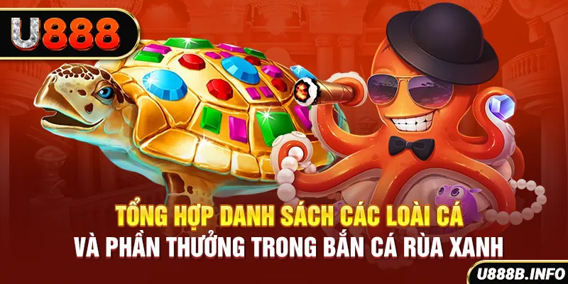 Tổng hợp danh sách các loài cá và phần thưởng trong bắn cá rùa xanh